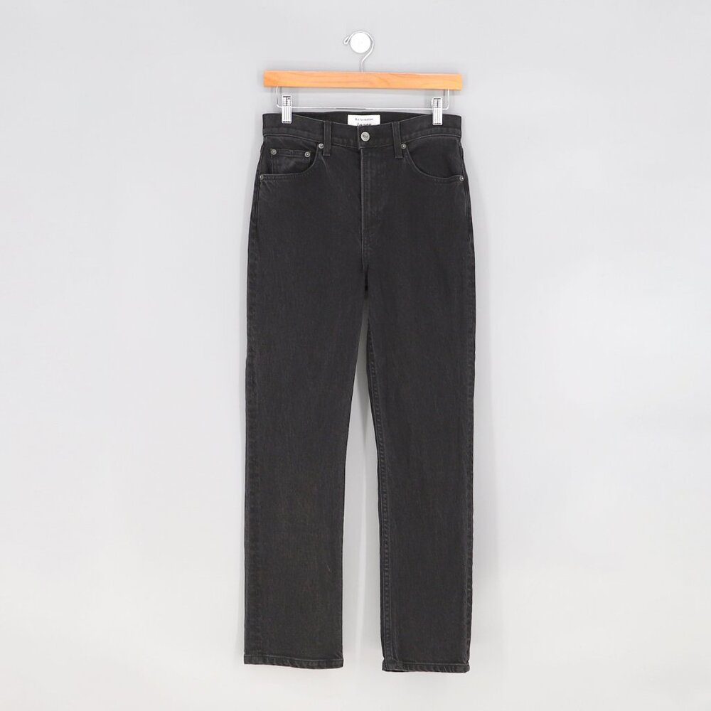 REFORMATION Liza High Rise Straight Cropped Jeans in Faded Black Size 27